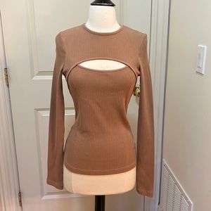 Agolde Lyza Cut Out Ribbed Top